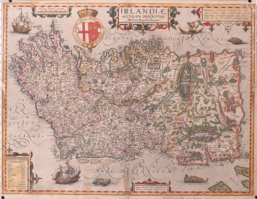 remarkable map by Baptista Boazio appeared in the final and rarest edition of Abraham Ortelius