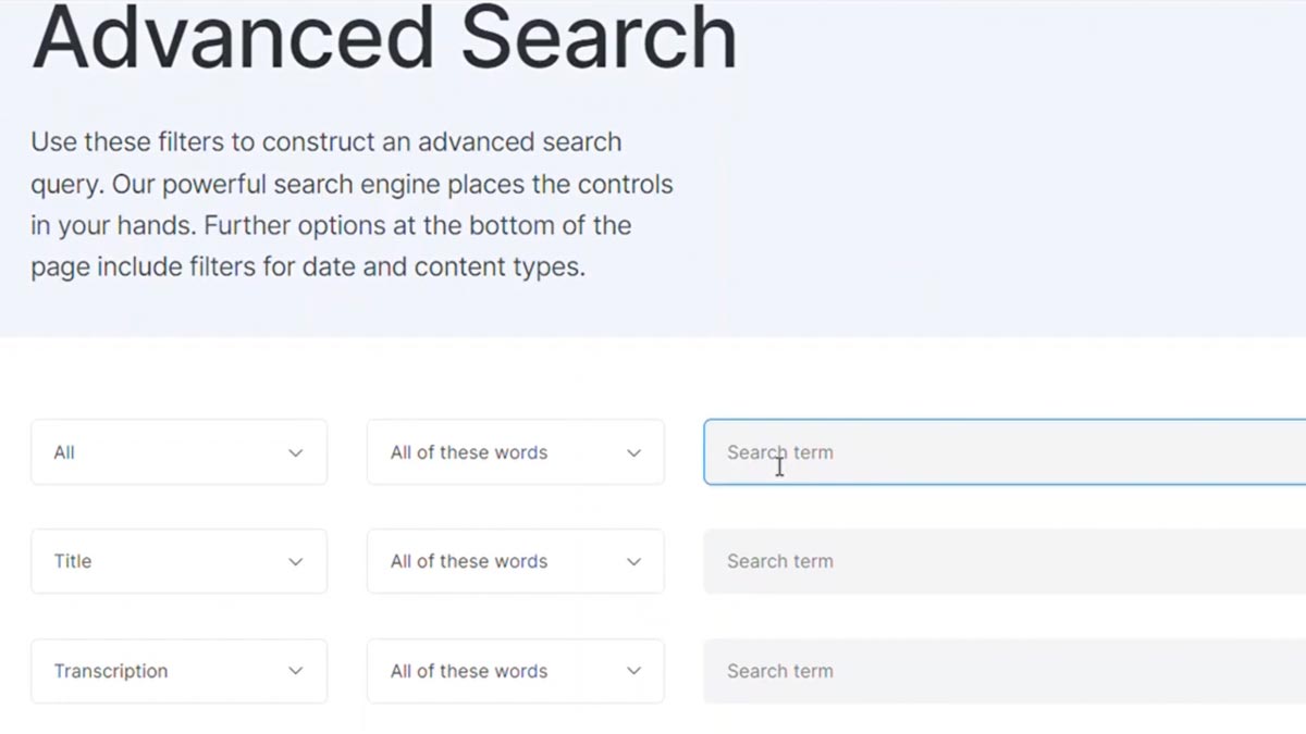 How to filter search results