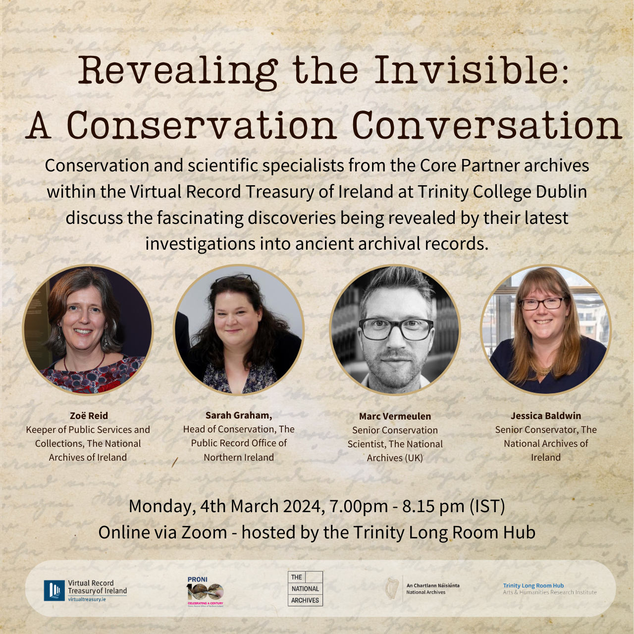 Conservation Conversation hosted by Trinity Long Room...